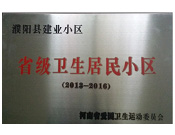 2014年5月份，濮陽建業(yè)城獲得由河南省愛國衛(wèi)生運(yùn)動委員會頒發(fā)的"省級衛(wèi)生居民小區(qū)"的榮譽(yù)稱號。